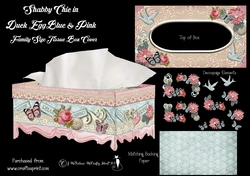Image of cup760482_905 - Shabby Chic Duck Egg Blue & Pink Family Size Tissue Box Cover.