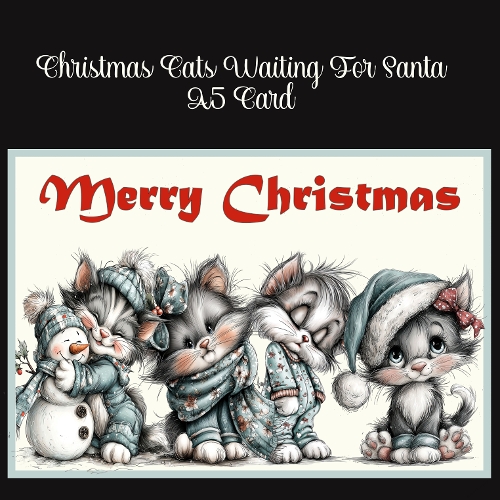 cup1409175_2474 - Christmas Cats Waiting For Santa A5 Card