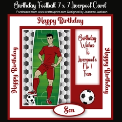 Image of cup1300683_2474 - Birthday Football 7 x 7  Liverpool Card - AS REQUESTED