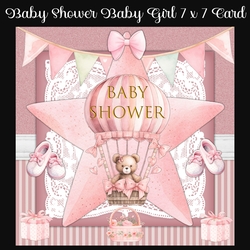 Image of cup1398404_2474 - Baby Shower Baby Girl 7 x 7 Card