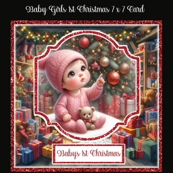 cup1342007_2474 - Baby Girls 1st Christmas 7 x 7 Card