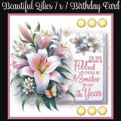 Image of cup1389955_2474 - Beautiful Lilies 7 x 7 Birthday Card