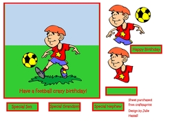 Image of cup661731_2306 - Football Crazy birthday card kit