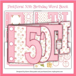 Image of cup1029890_45357 - Pinkfloral 50th Birthday Word Book