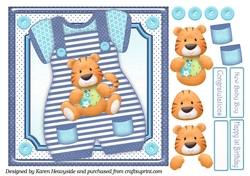 Image of cup1111472_45357 - Babyboy Tiger Romper Word Book Card Front
