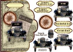 Image of cup175989_168 - 3D Vintage Car 2 Scallop Edge Card Front