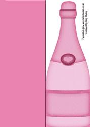 Image of cup99352_572 - Pink Champagne Shaped Front Card