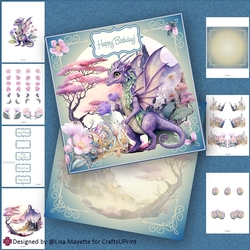 Image of cup915136_2195 - Purple Dragon Princess Card Making Kit