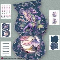 Image of cup809199_2195 - Purple Dragon Princess Quatrefoil Shaped Card Making Kit