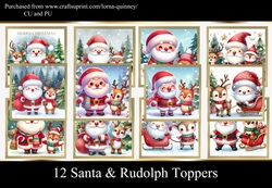 Image of cup1347039_643 - 12 Santa & Rudolph Toppers 