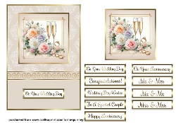 Image of cup1380056_643 - Pastel Roses & Champagne Wedding/Anniversary Card Front 1