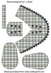 Image of cup244590_651 - Beautiful Black and White Tartan Baby Shoe Keepsake