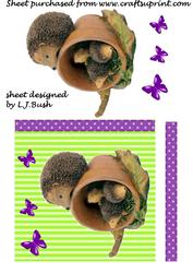 Image of cup90052_651 - Cute Hedgehogs with Butterflies