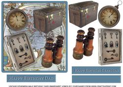 Image of cup263055_601 - Dad/granddad/male Birthday Card with Vintage Ephemera