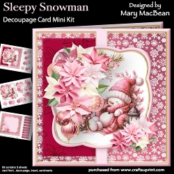 Image of cup757092_1648 - Sleepy Snowman - Decoupage Card Mini Kit