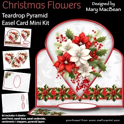 cup1412941_1648 - Christmas Flowers - Teardrop Pyramid Easel Card Mini Kit