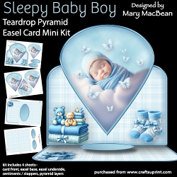 Image of cup363565_1648 - Sleepy Baby Boy - Teardrop Pyramid Easel Card Mini Kit