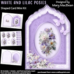 Image of cup1019820_1648 - White and Lilac Posies - Shaped Card Mini Kit