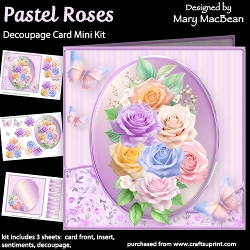 Image of cup1116726_1648 - Pastel Roses - Decoupage Card Mini Kit