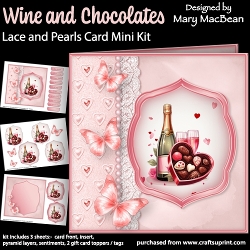 Image of cup1052835_1648 - Wine and Chocolates - Lace and Pearls Card Mini Kit