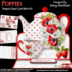 Image of cup1067379_1648 - Poppies - Teapot Easel Card Mini Kit
