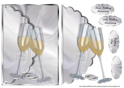 Image of cup208936_376 - Silver Wedding Champagne Glasses Scalloped Envelope Card