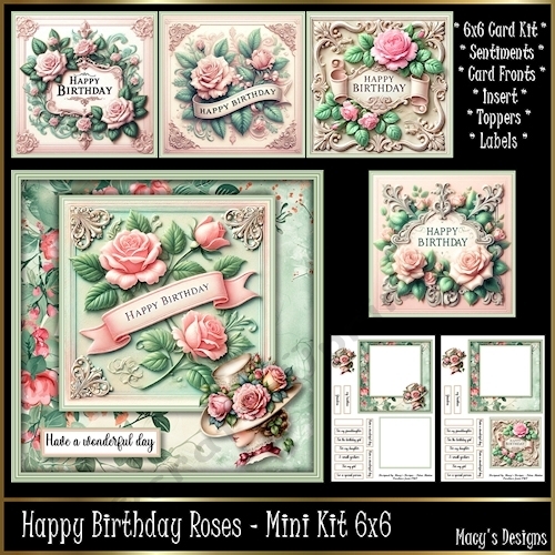 cup1399242_124264 - Happy Birthday Roses - Mini Kit 6x6