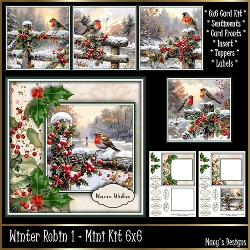 Image of cup1408163_124264 - Festive Winter Robin 1 - Mini Kit 6x6 