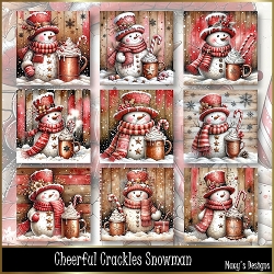 Image of cup1414707_124264 - Cheerful Crackled Snowman - Illustrations for Cards, Mini kits & Designers