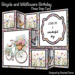 Image of cup1267482_75068 - Bicycle and Wildflowers Three Step Card
