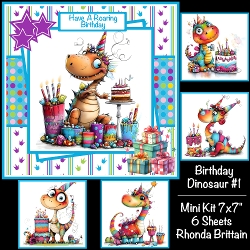 cup1394390_40 - Birthday Dinosaur #1 Mini KIt 7x7