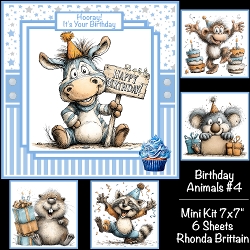 cup1409209_40 - Birthday Animals #4 Mini Kit 7x7