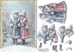 Image of cup423704_38 - Mr and Mrs Claus Walking in the Snow A5 Card Front & Decoupage