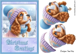Image of cup315755_38 - Cocker Spaniel Puppys First Snow A5 Card Front and Decoupage
