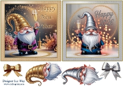 Image of cup865126_38 - Happy New Year Gnomes Two Square Quick Cards and Decoupage
