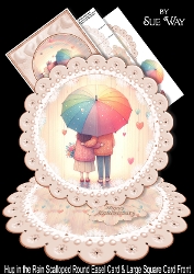 cup1422177_38 - Hug in the Rain Scalloped Round Easel Card and Large Card Front MinI Kit