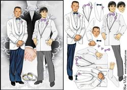 Image of cup396592_38 - Groom and Groom Wedding Decoupage Navy Edge