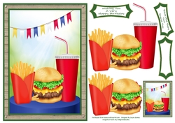 Image of cup1154688_846 - Eating Cheese Burger And Fries on A Warm Afternoon 