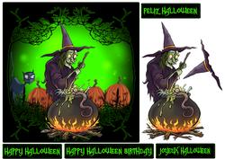 Image of cup573313_1446 - Halloween and Halloween Birthday Witch Quick Card