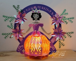 cup1402370_596 - Happy Birthday Princess Lantern Card Template TF0880, ALL Formats