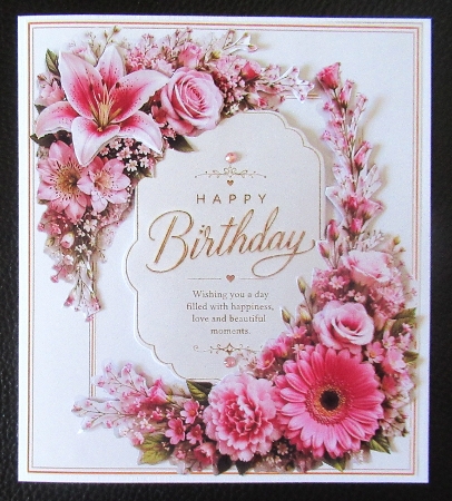 cup1451152_135813 - Elegant Pink Floral Birthday Topper with Gold Accents