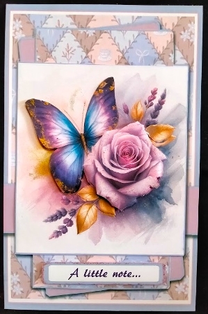 cup1419595_2073 - 5x7 ~ Purple And Gold Rose Butterfly Wishes