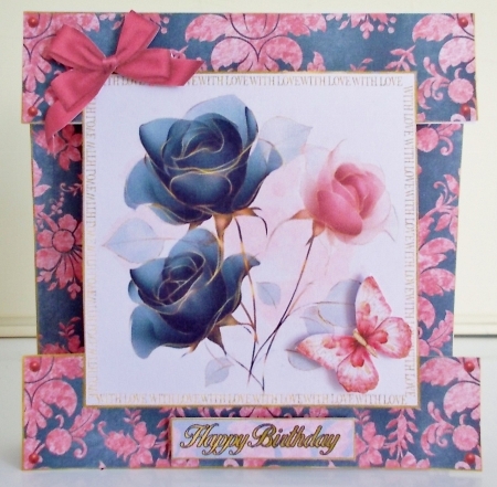 cup1416242_104105 - Pink & Black Rose Cut-out Front Card Mini Kit