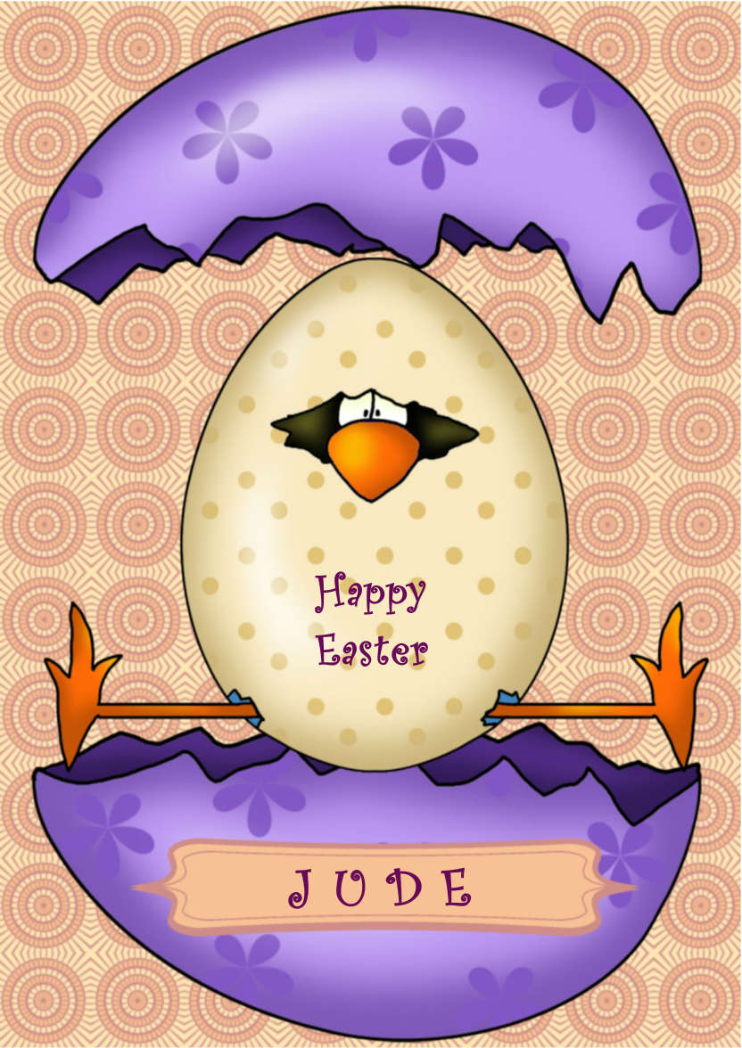 Yippee Chick Easter - card made with Crafty Bob's Card Creator
