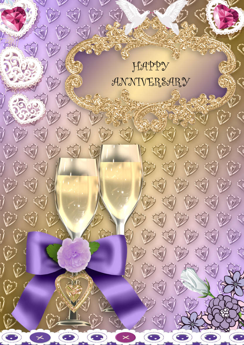 Champagne Romance - card made with Crafty Bob's Card Creator