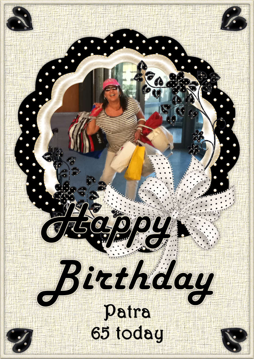 Creamy Black Birthday Dot's - card made with Crafty Bob's Card Creator