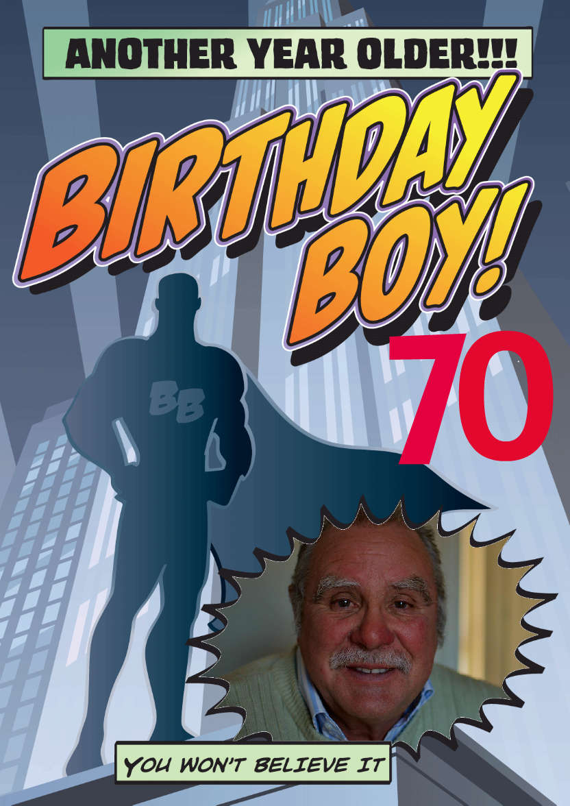 Birthday Boy - card made with Crafty Bob's Card Creator