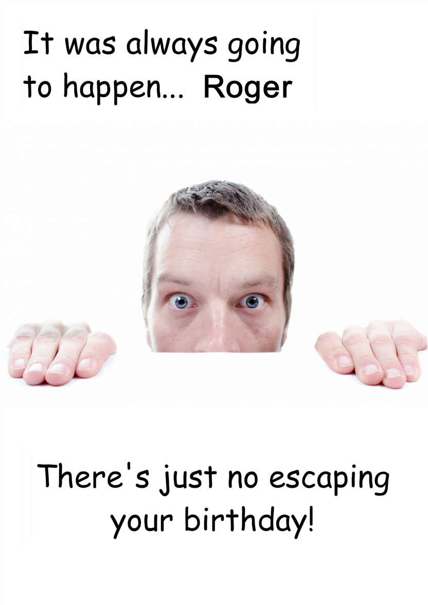 Frightened Man Humorous Card Front - card made with Crafty Bob's Card Creator
