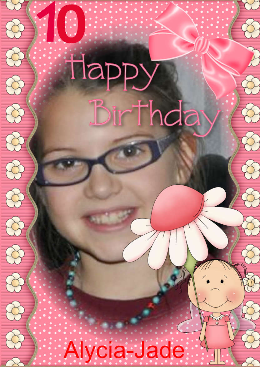 Cute Birthday Girl - card made with Crafty Bob's Card Creator