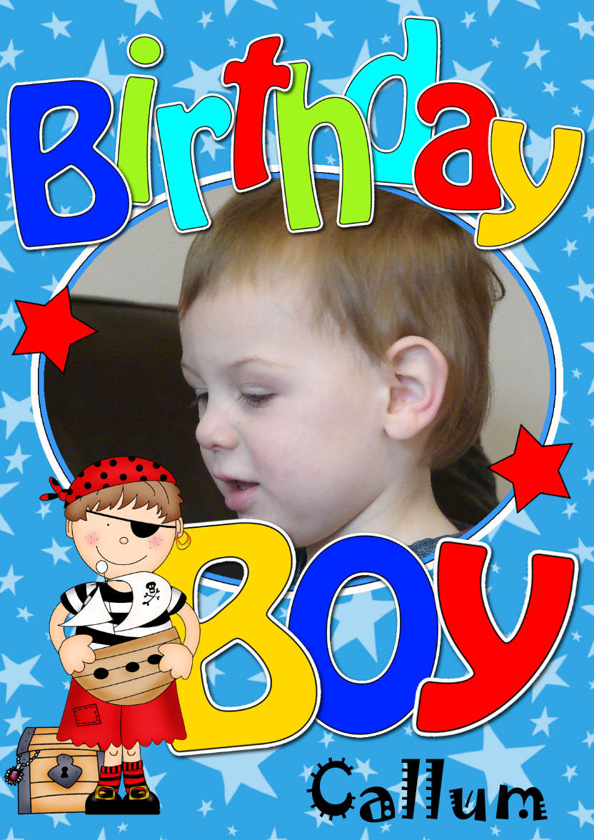 Birthday Pirate Photo Upload Card - card made with Crafty Bob's Card Creator